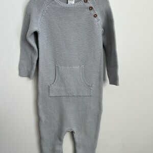 Carter's Baby Boy Ribbed Knit Blue Romper